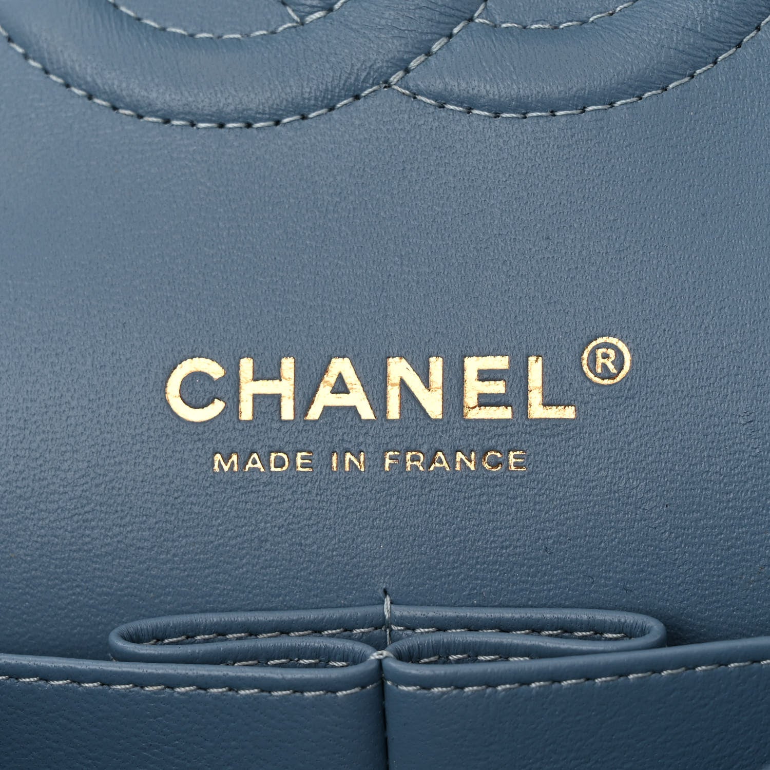 Chanel Printed Denim Quilted Medium Double Flap Light Blue 6 of 10