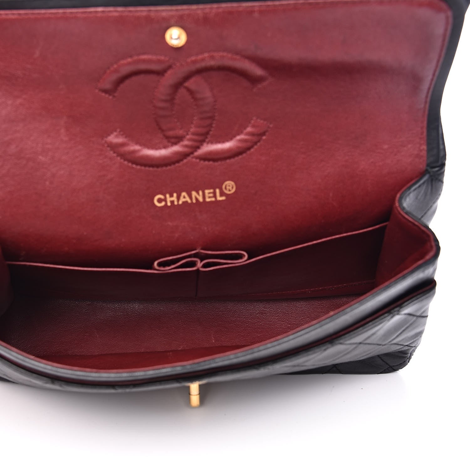 Chanel Lambskin Quilted Medium Double Flap Black 5 of 15