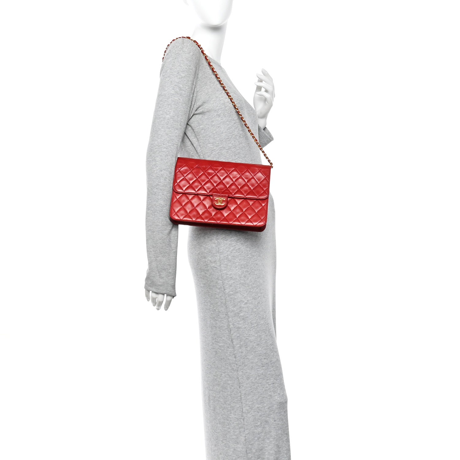 Chanel Lambskin Quilted Medium Single Flap Red 2 of 11