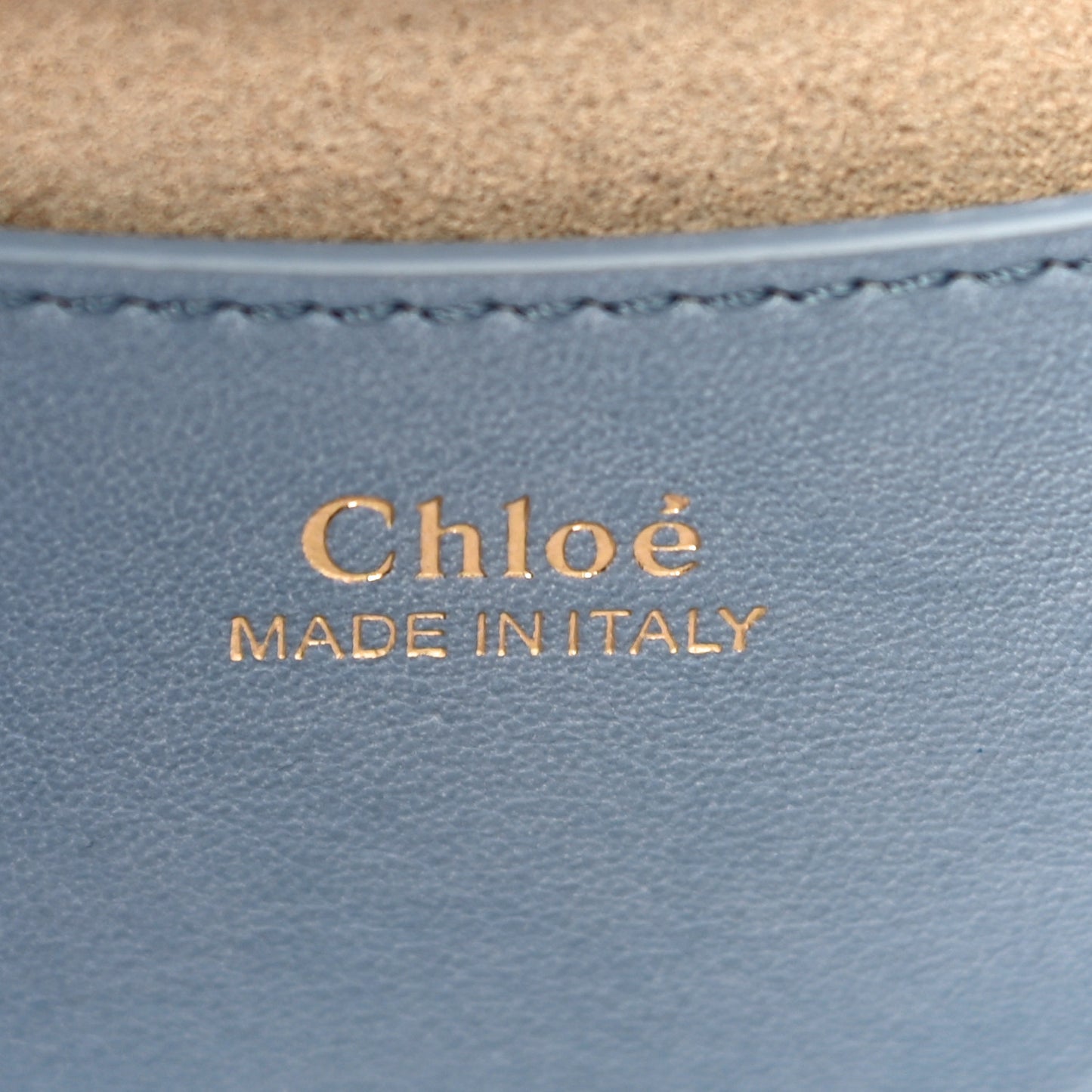 Small Grain Calfskin Kiss Bag Gentle Blue