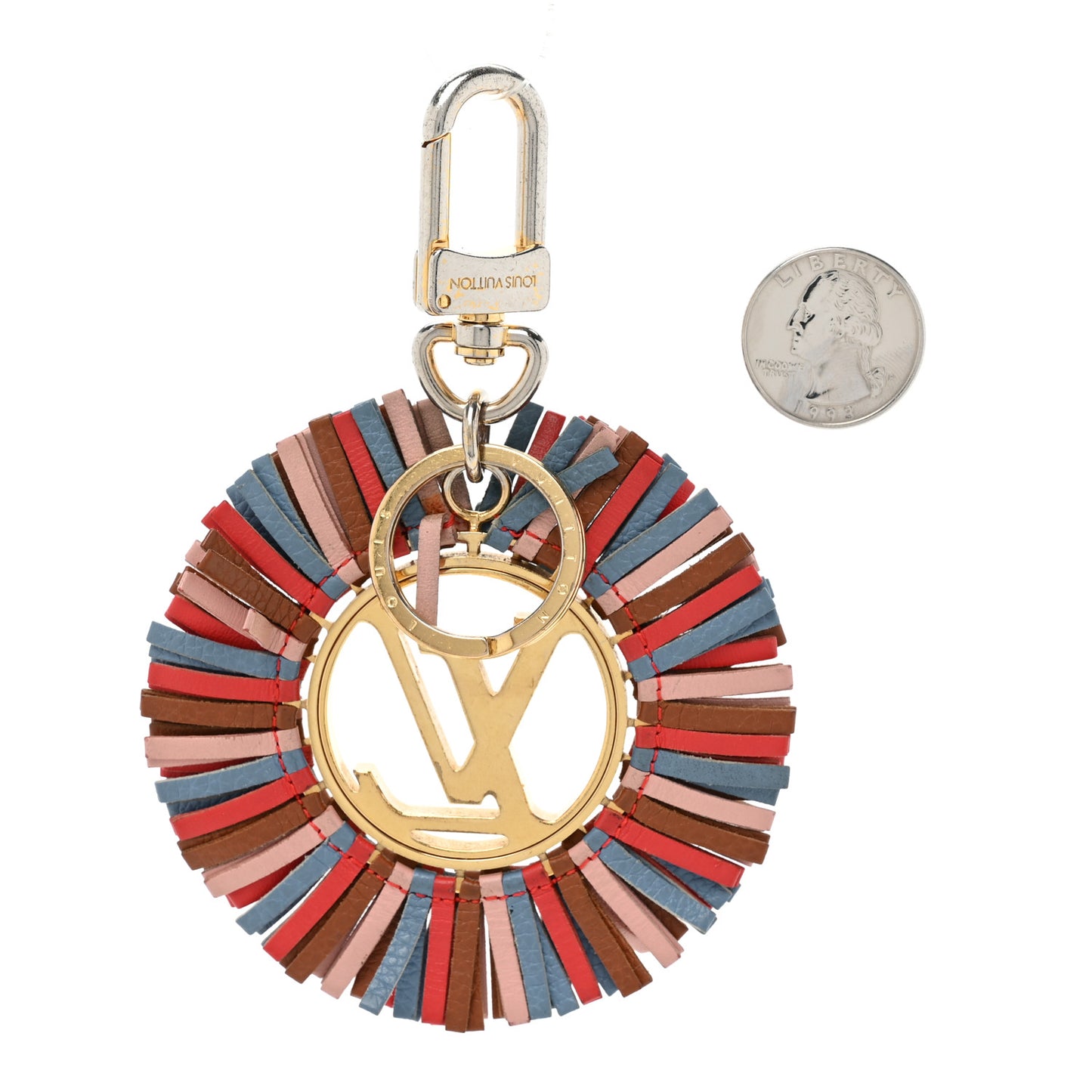 LV Fringe Bag Charm Key Holder Multicolor