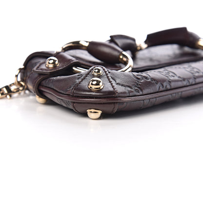 Gucci Guccissima Small Horsebit Chain Clutch Chocolate 10 of 12