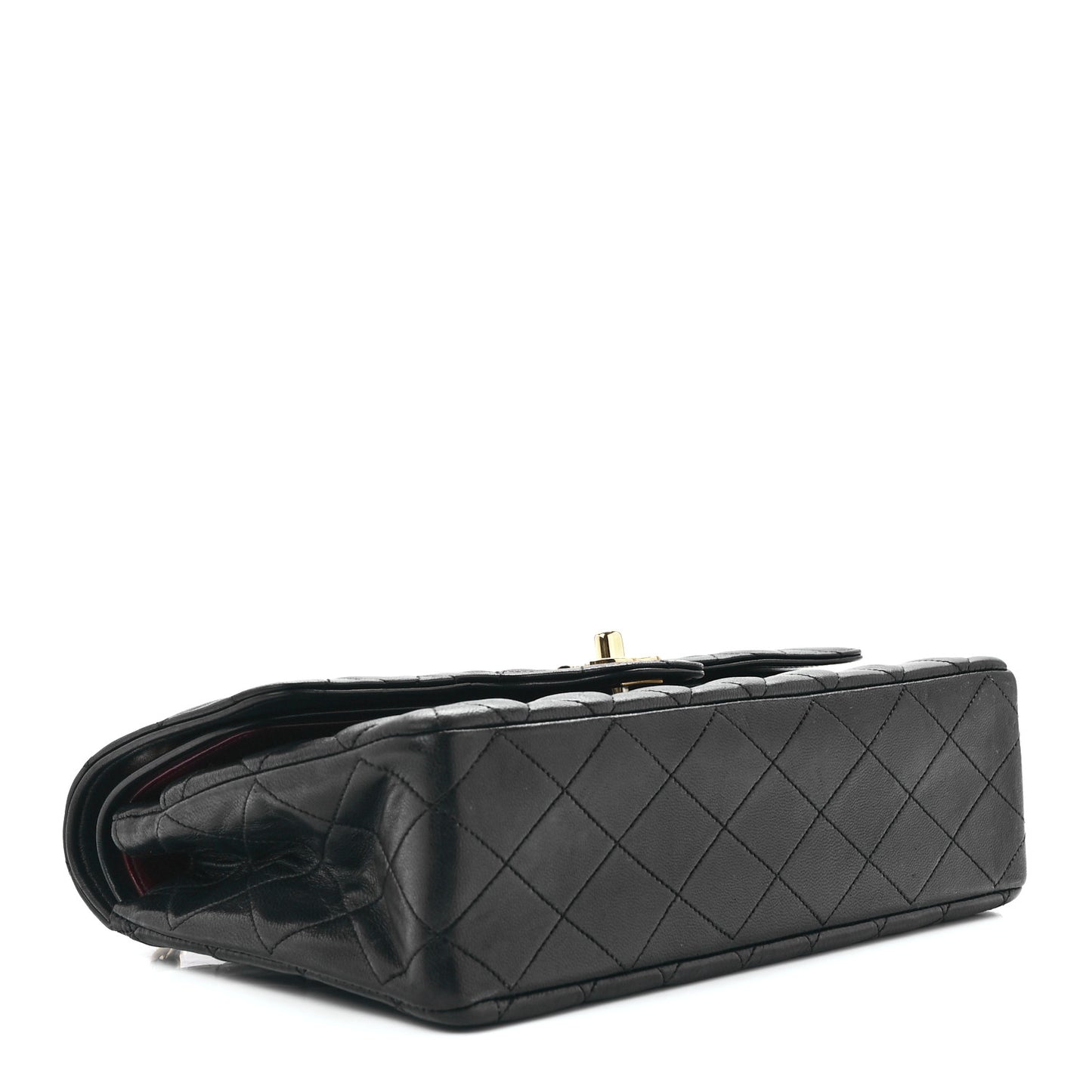 Lambskin Quilted Medium Double Flap Black