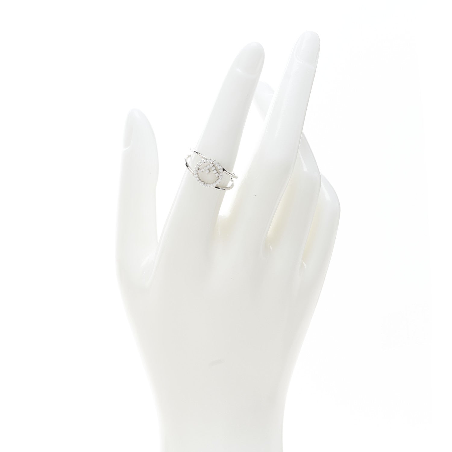 Fendi Metal Crystal F is Fendi Ring M Silver 2 of 6