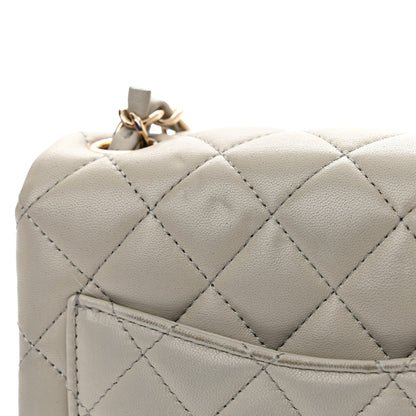 Chanel Lambskin Quilted Mini Square Flap Grey 12 of 14