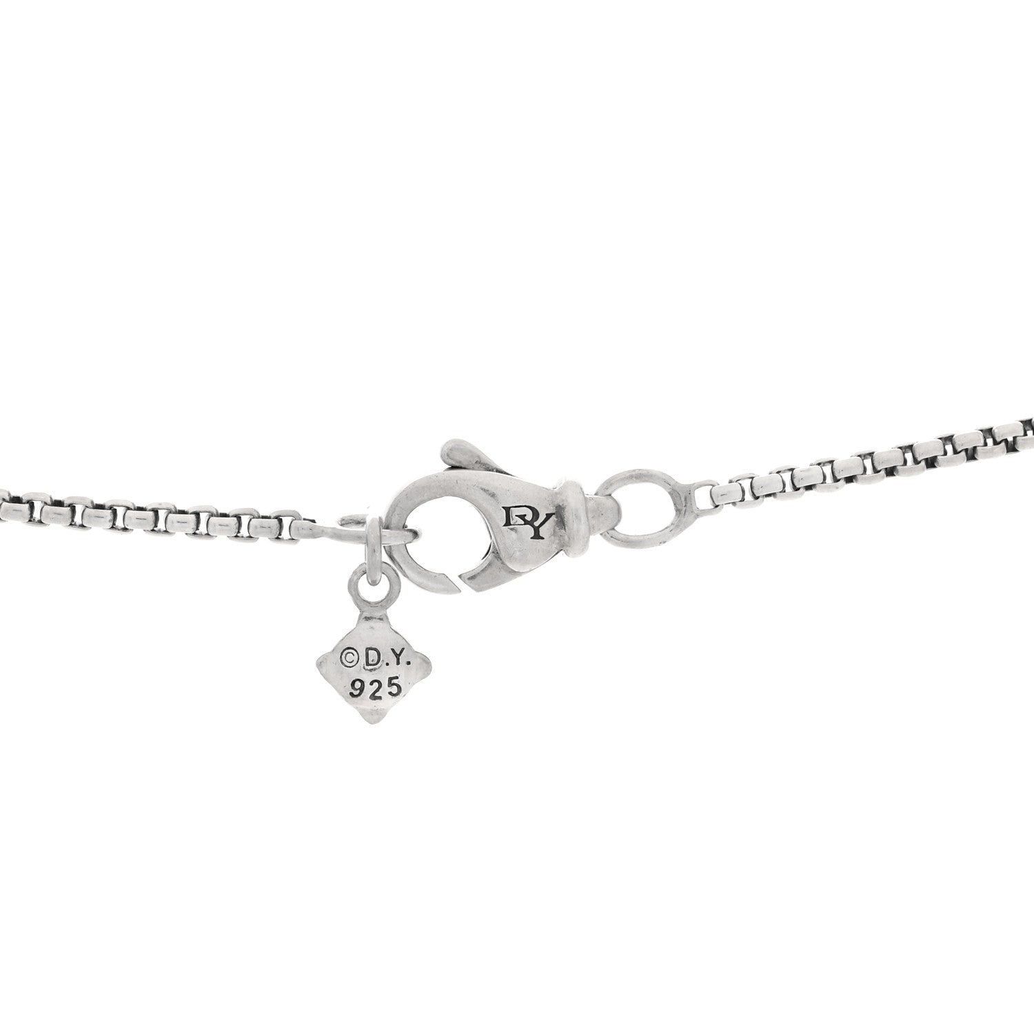 David Yurman Sterling Silver Diamond Pave 7mm Petite Albion Pendant Necklace 4 of 4
