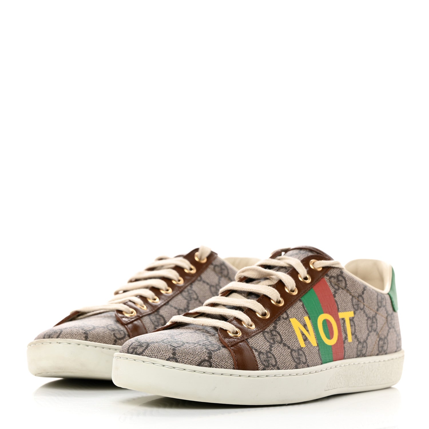 Gucci GG Supreme Monogram Fake/Not Womens Ace Sneakers 38.5 Beige New Shamarock Brown Sugar 3 of 9