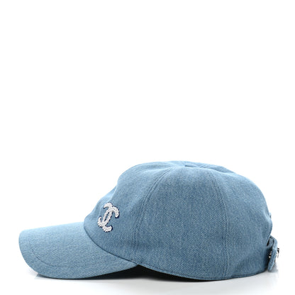 Chanel Cotton Sequin CC Cap Hat Blue 4 of 8