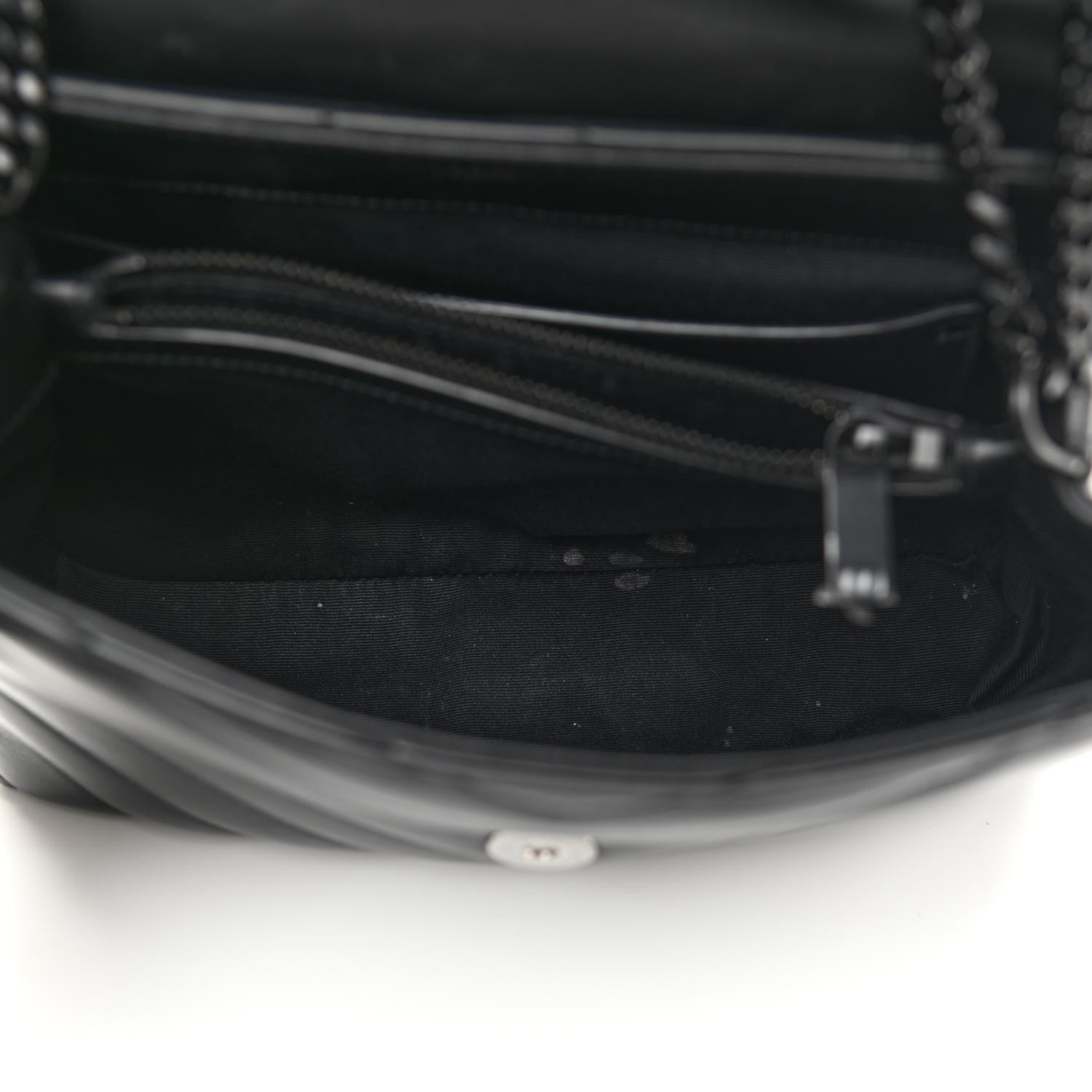 Saint Laurent Calfskin Y Quilted Monogram Monochrome Small Loulou Chain Satchel Black 5 of 15