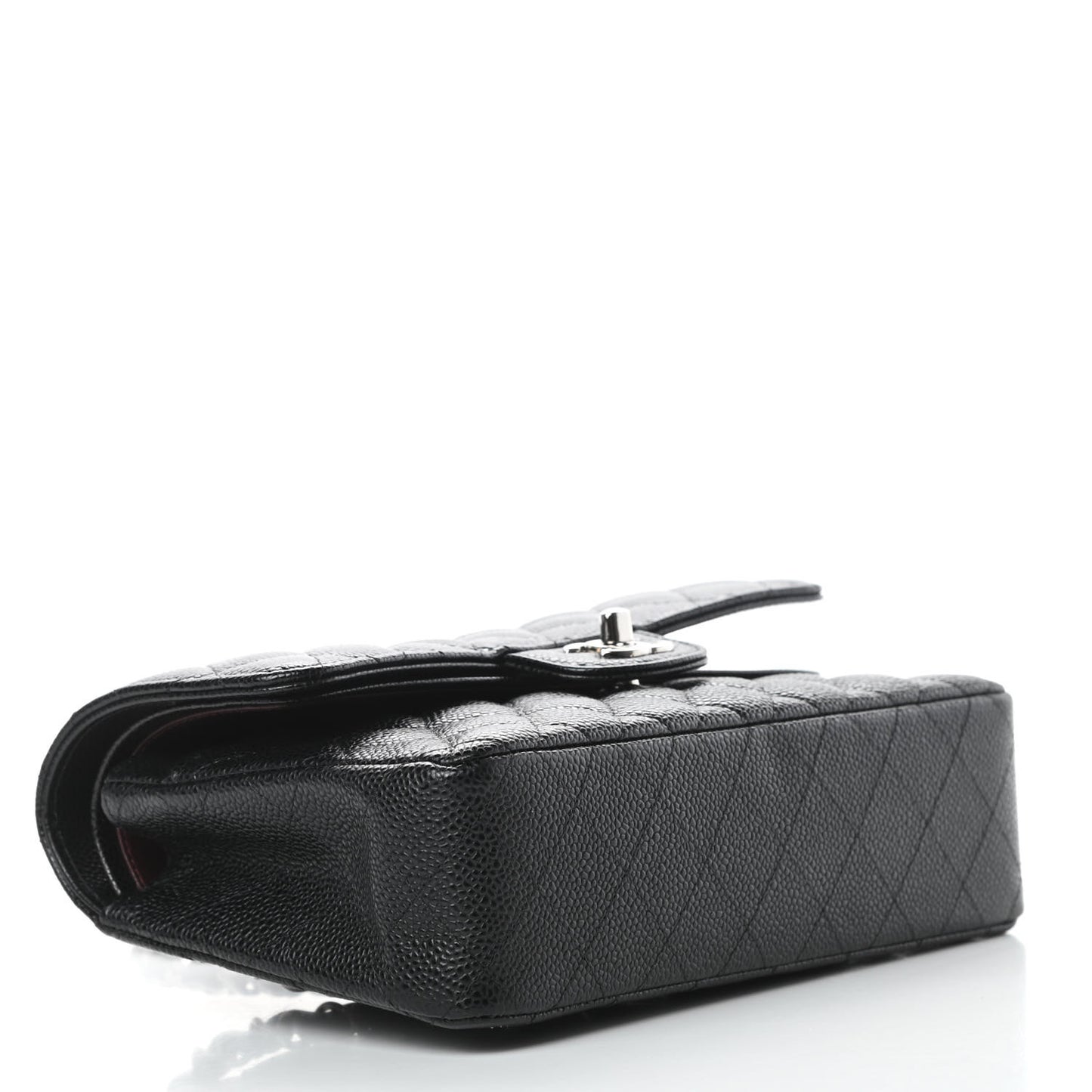 Caviar Quilted Small Double Flap Black