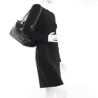 Chanel Glazed Calfskin Quilted Tweed Portobello Tote Black 2 of 7