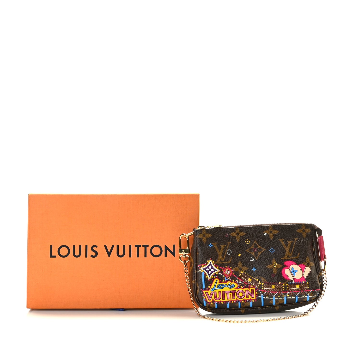 Monogram 2020 Christmas Animation Roller Coaster Mini Pochette Accessories Pivoine