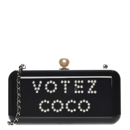 Chanel Plexiglass Votez Coco Evening In The Street Clutch Black 1 of 9