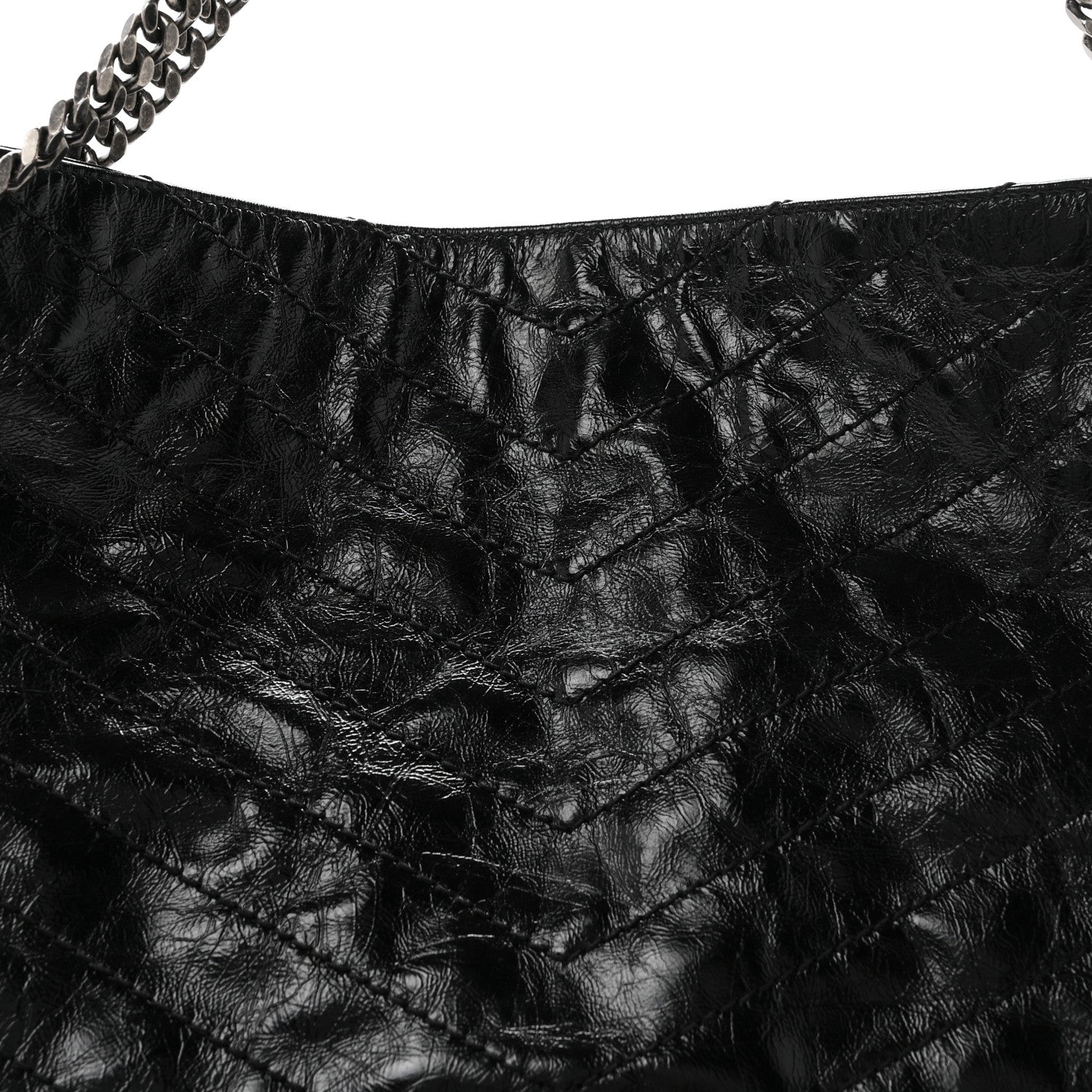 Saint Laurent Crinkled Calfskin Matelasse Monogram Large Niki Shopper Tote Black 8 of 11