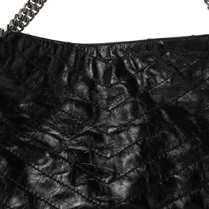 Saint Laurent Crinkled Calfskin Matelasse Monogram Large Niki Shopper Tote Black 8 of 11