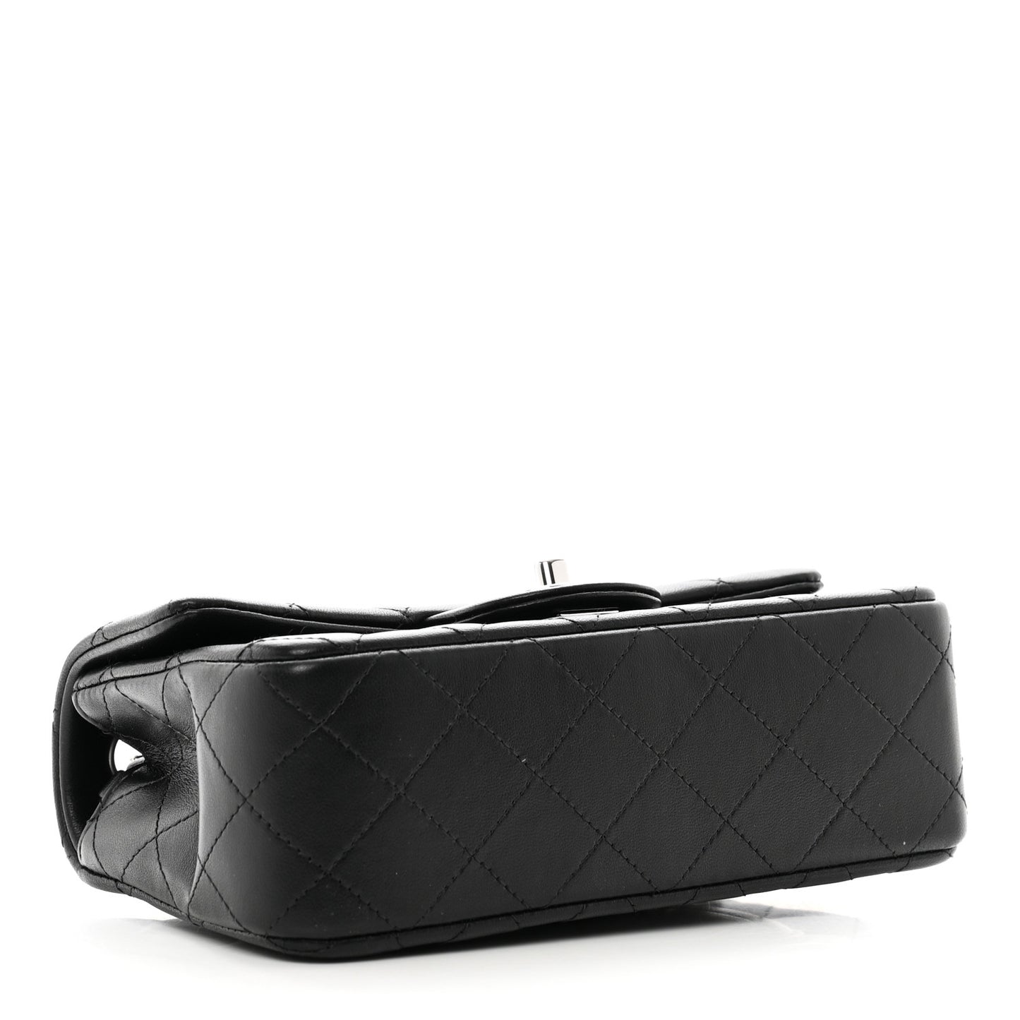 Lambskin Quilted Mini Rectangular Flap Black