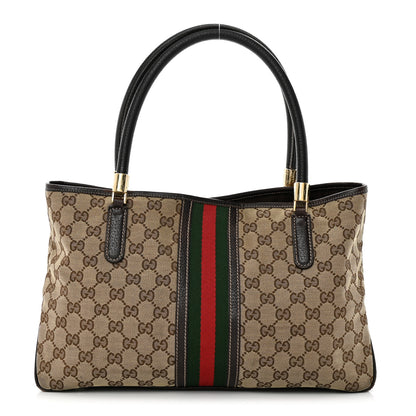 Gucci Monogram Web Tote Brown 1 of 17