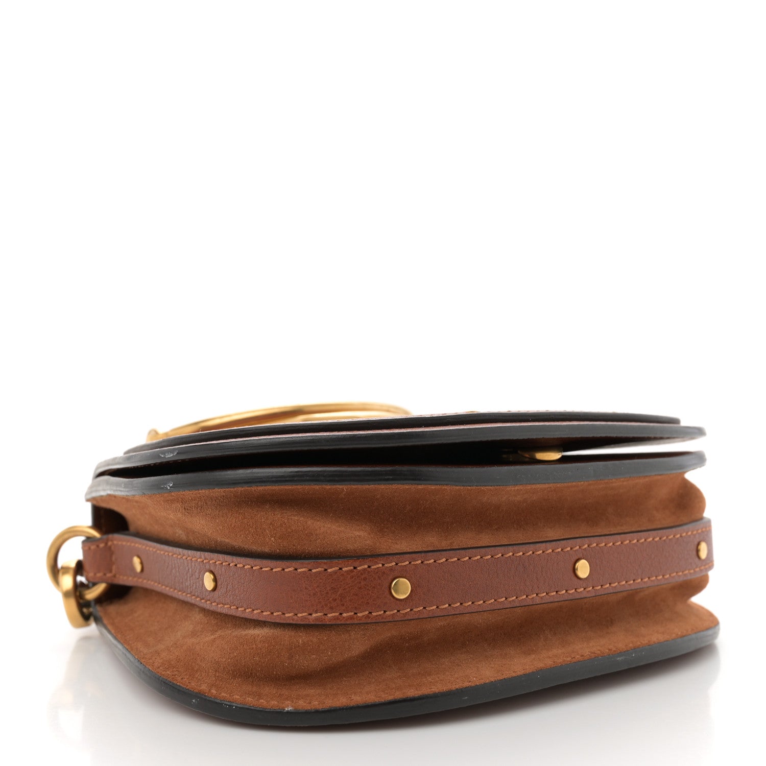 Chloe Calfskin Suede Small Nile Bracelet Bag Caramel 4 of 12