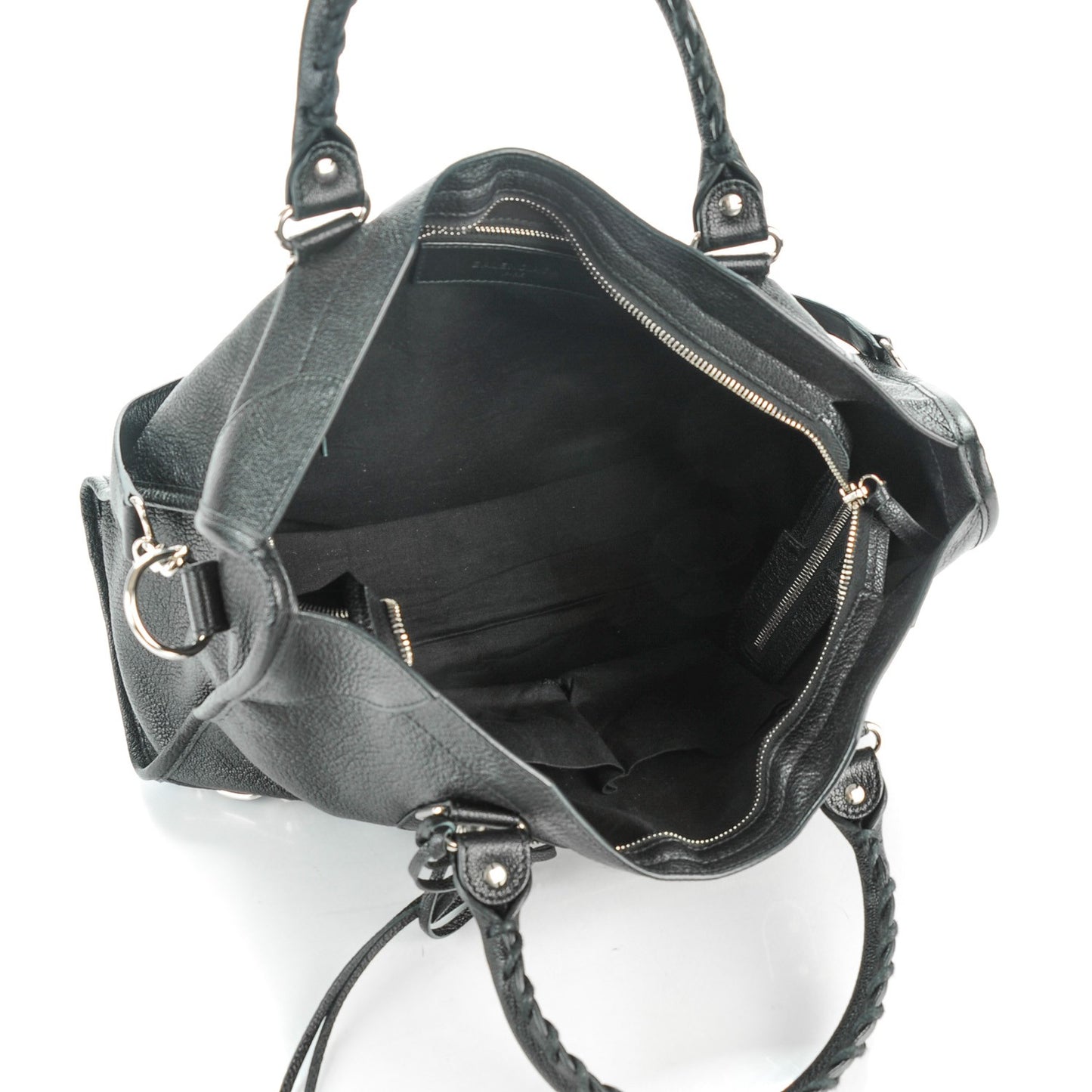 Chevre Silver Metallic Edge Hardware City Black