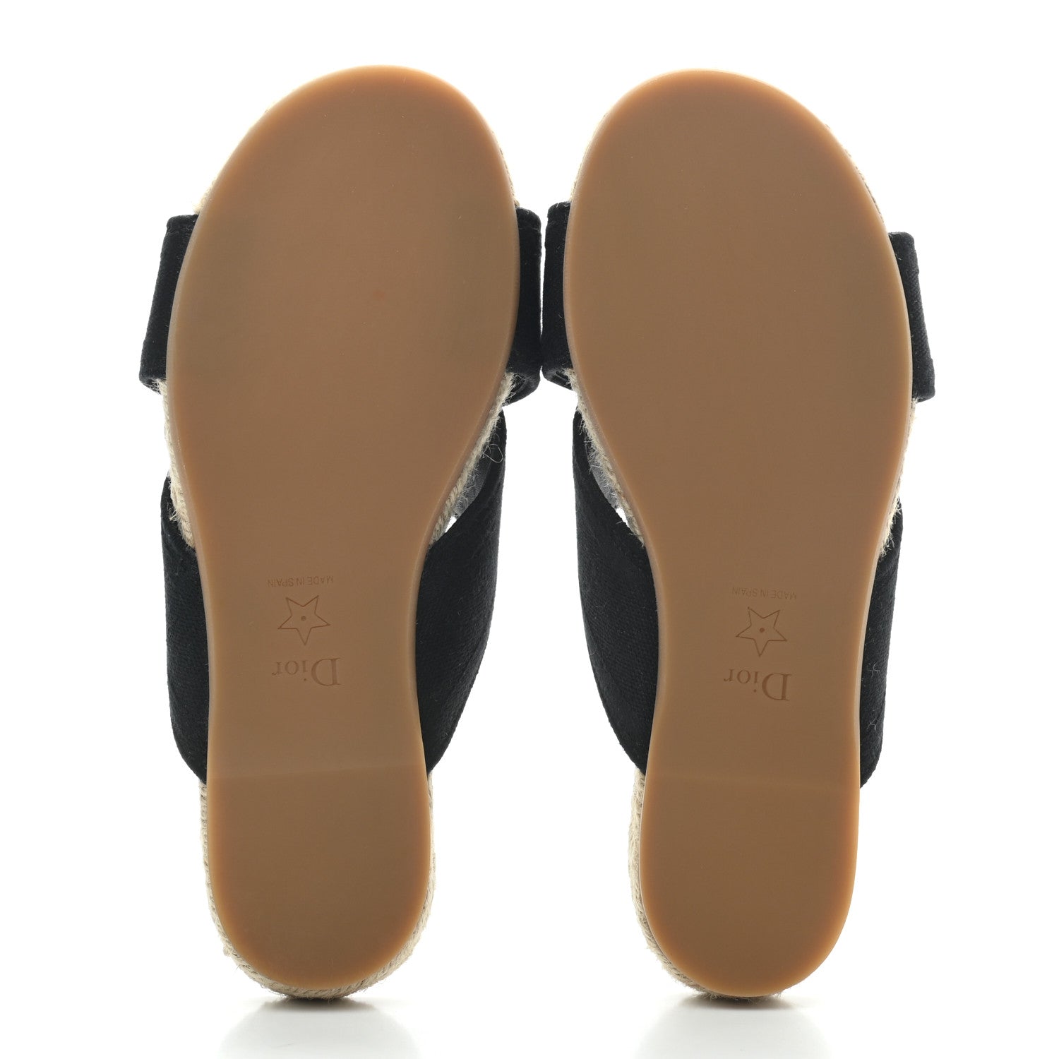 Christian Dior Canvas Embroidered Granville Espadrille Crisscross Flat Slide Sandals 36 Black 5 of 8
