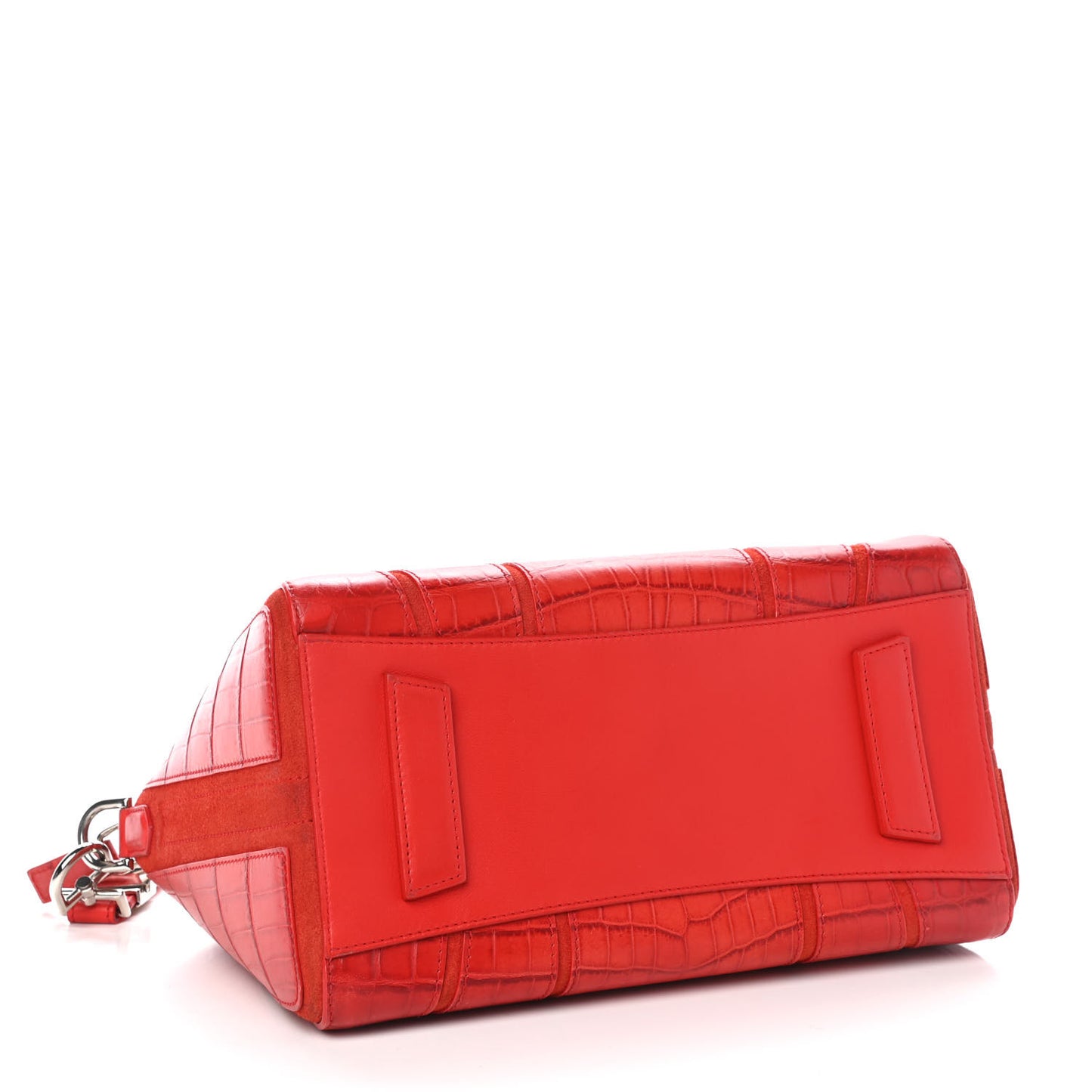 Calfskin Crocodile Embossed Small Antigona Red