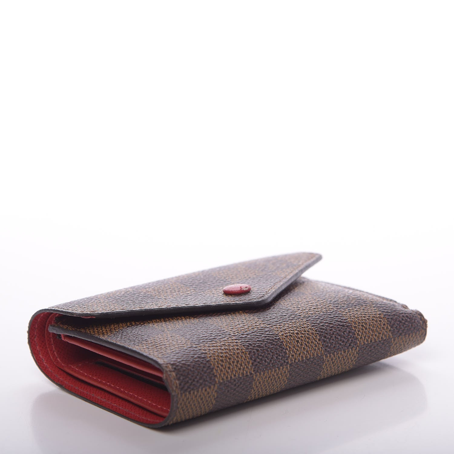 Louis Vuitton Damier Ebene Victorine Wallet Red 4 of 11