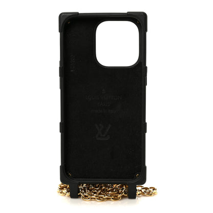 Louis Vuitton Rubber Monogram Trunk With Chain iPhone 14 Pro Case Black 5 of 11