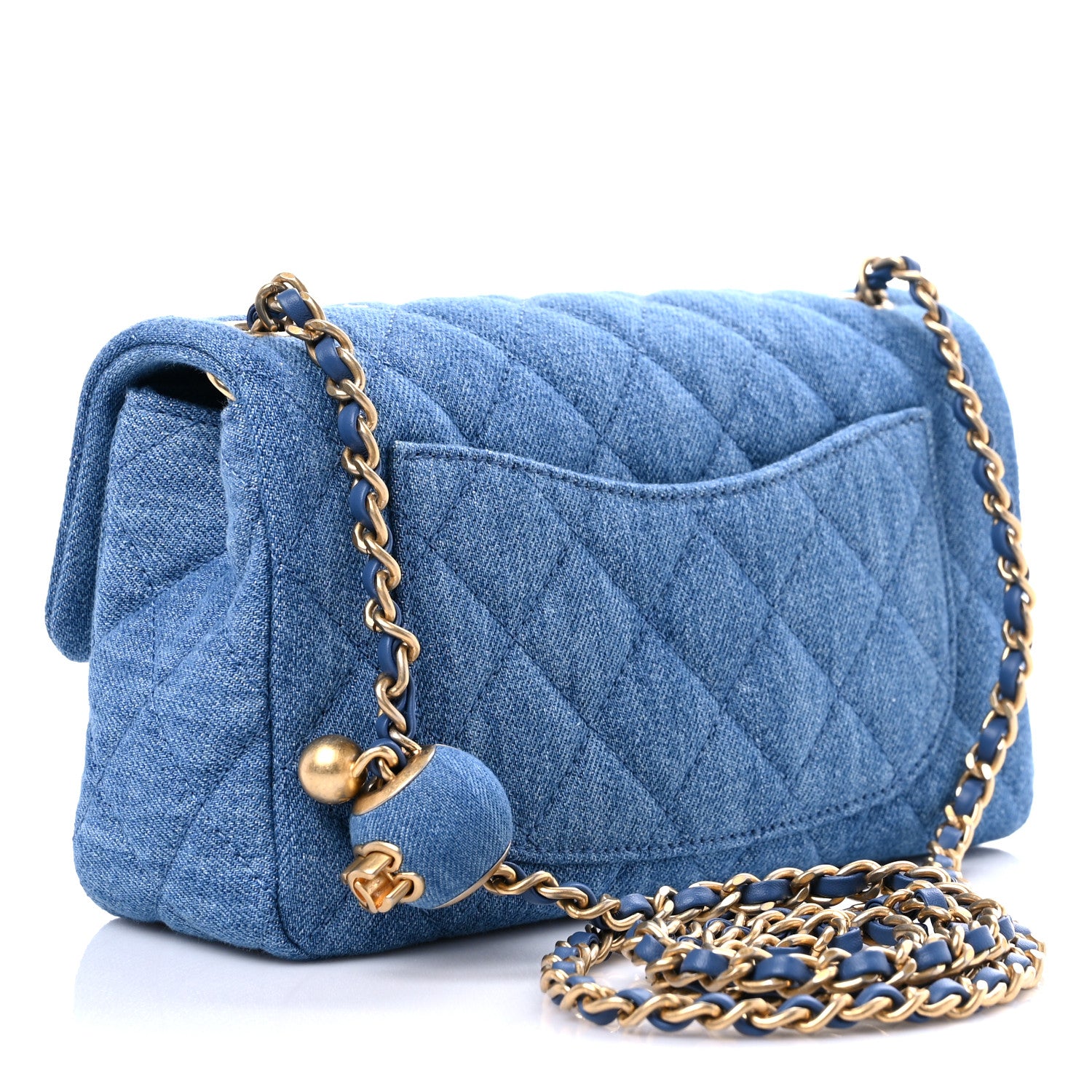 Chanel Denim Quilted Mini Pearl Crush Rectangular Flap Blue 3 of 10