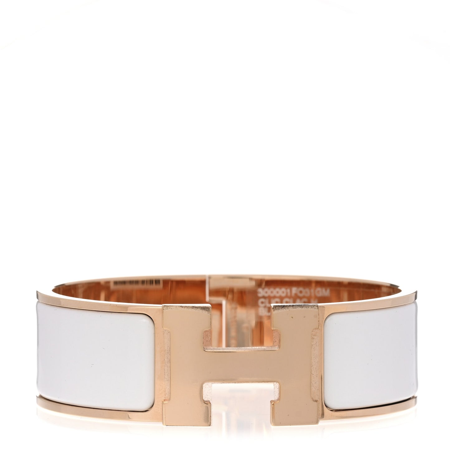 Enamel Wide Clic Clac H Bracelet GM White