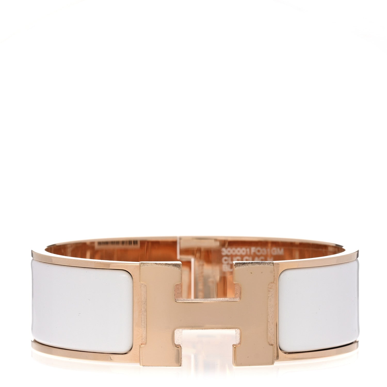 Hermes Enamel Wide Clic Clac H Bracelet GM White 1 of 3