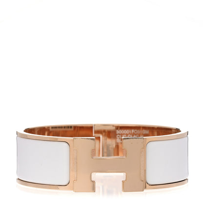 Hermes Enamel Wide Clic Clac H Bracelet GM White 1 of 3