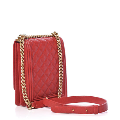 Chanel Caviar Quilted North South Boy Flap Red 3 of 11