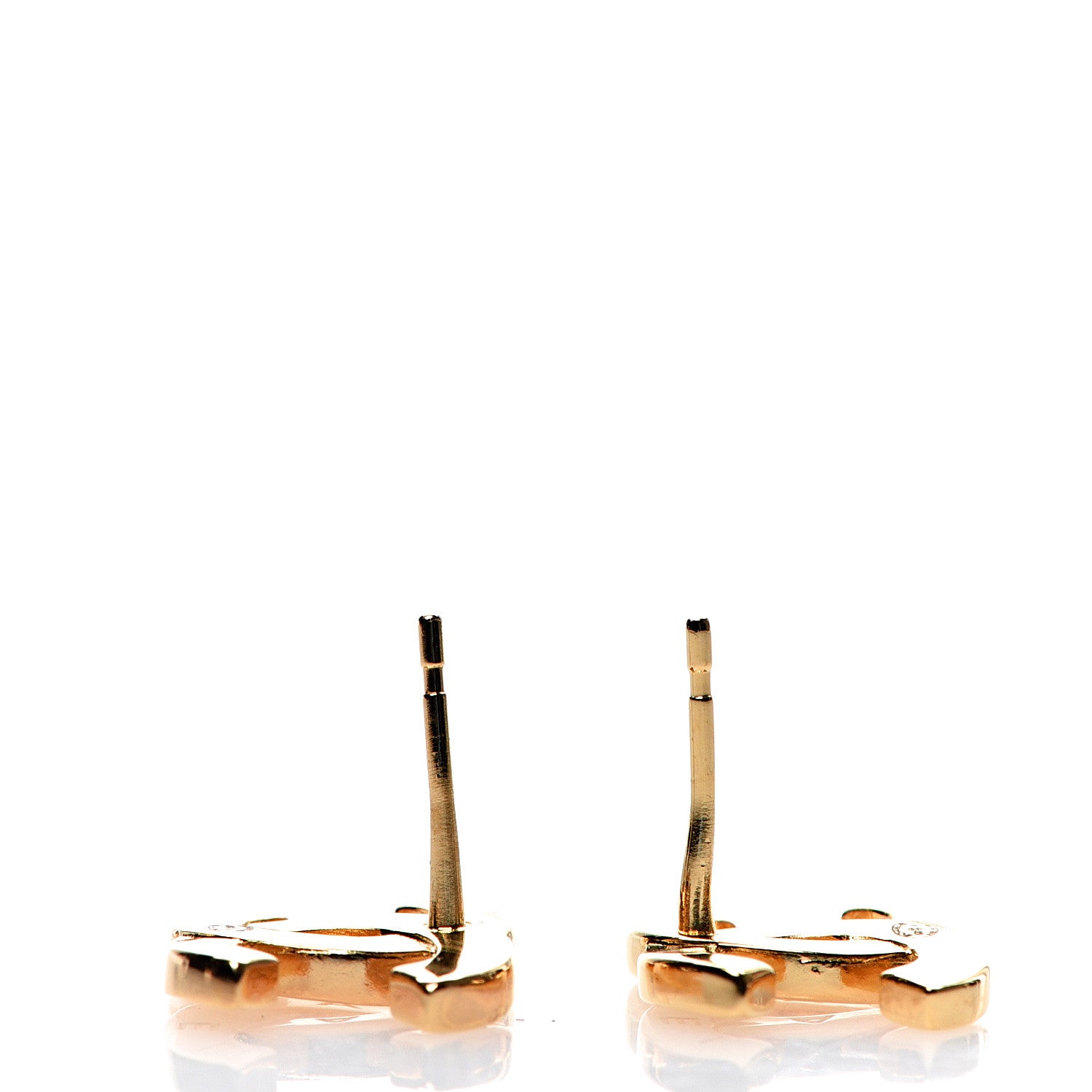 Chanel Metal CC Paris Button Stud Earrings Gold 4 of 6