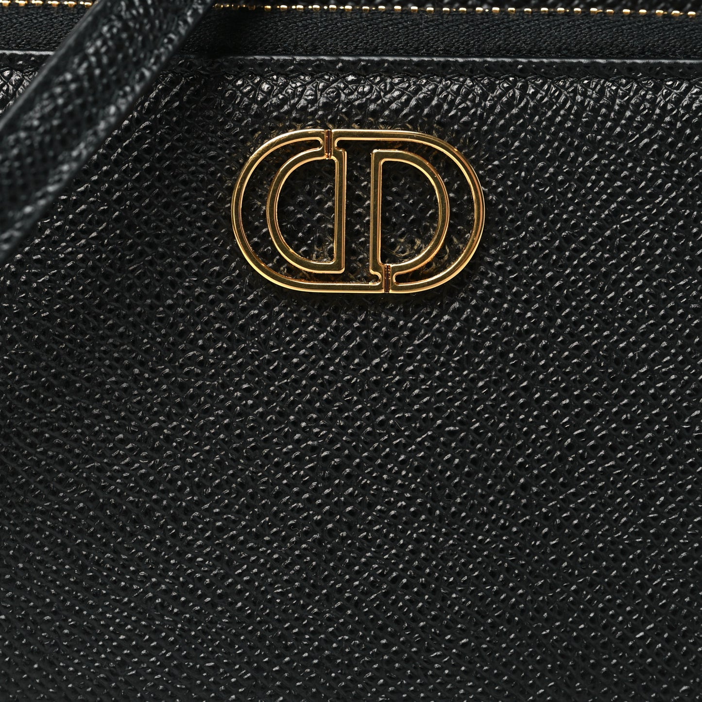 Grained Calfskin Caro Double Pouch Black