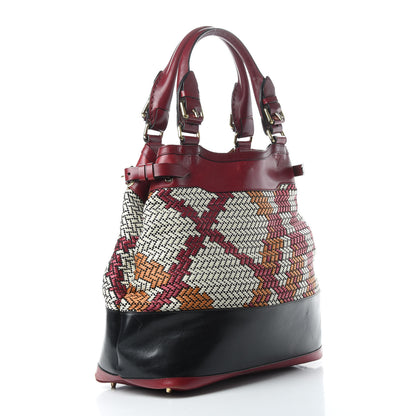 Burberry Prorsum Calfskin Raffia Check Tote 3 of 20