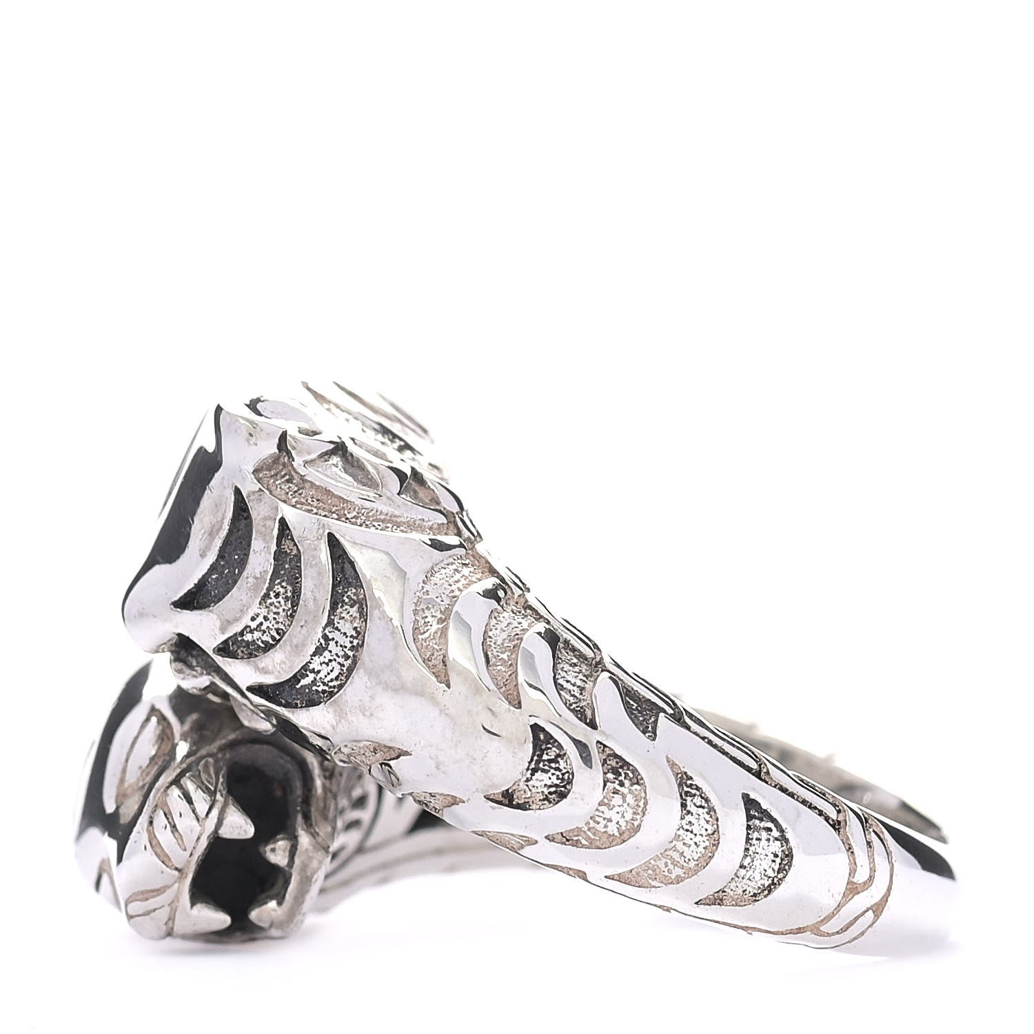 John Hardy Sterling Silver Macan Tiger Head Wrap Ring 50 5.5 3 of 8