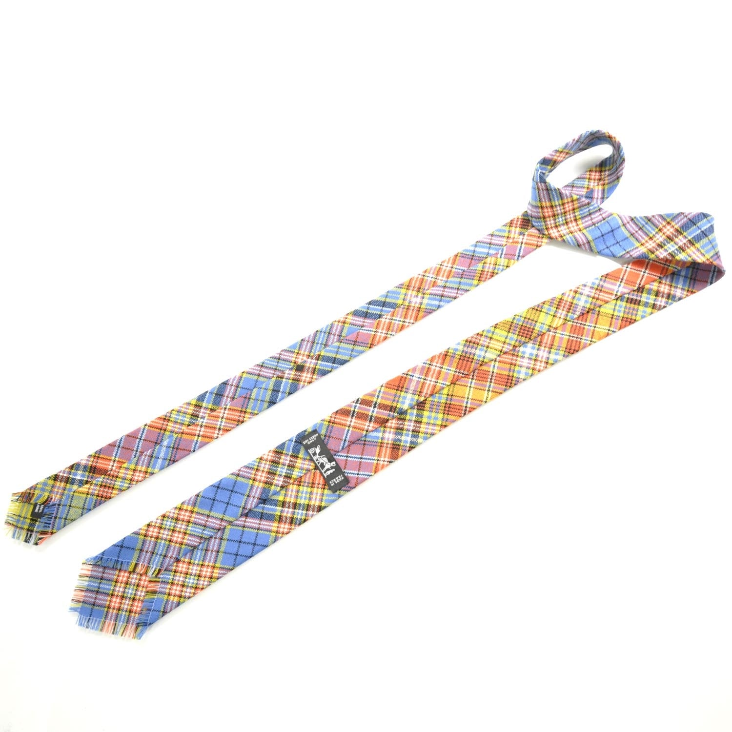 Hermes Mens Wool Plaid Neck Tie 2 of 4