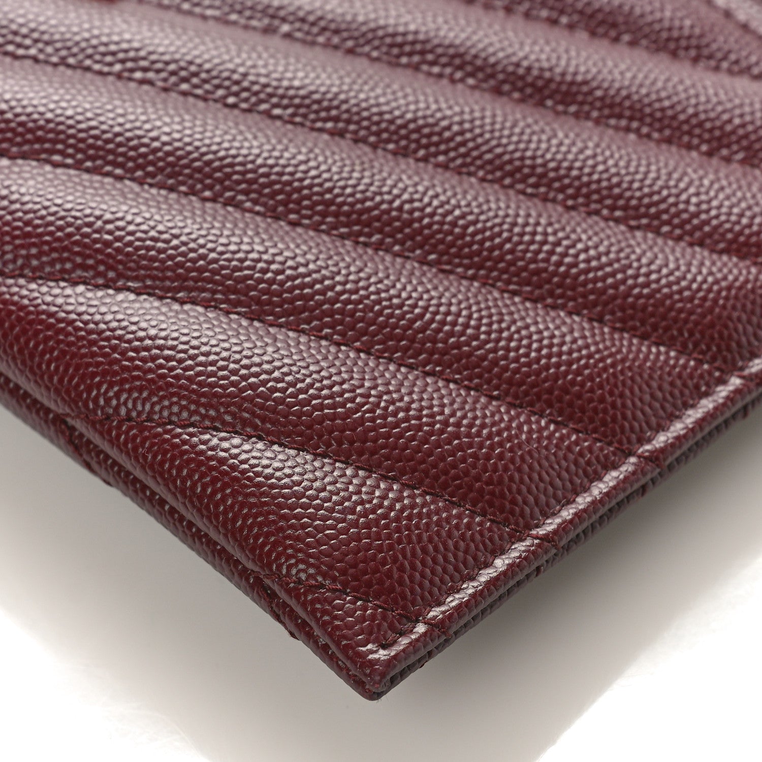 Saint Laurent Grain De Poudre Matelasse Chevron Monogram Bill Pouch Rouge Legion 8 of 8
