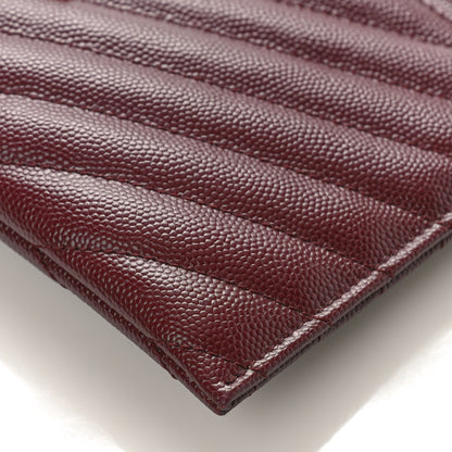 Saint Laurent Grain De Poudre Matelasse Chevron Monogram Bill Pouch Rouge Legion 8 of 8