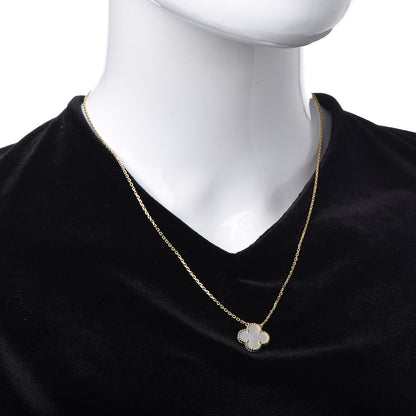 Van Cleef & Arpels 18K Yellow Gold Mother of Pearl Vintage Alhambra Pendant Necklace 2 of 8