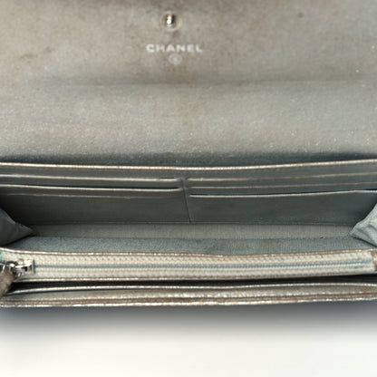 Chanel Iridescent Lizard Wallet With Removable Chain Silver 5 of 13