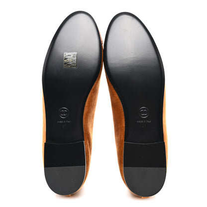 Chanel Velvet Cap Toe CC Ballerina Flats 41 Brown Light Brown 5 of 9