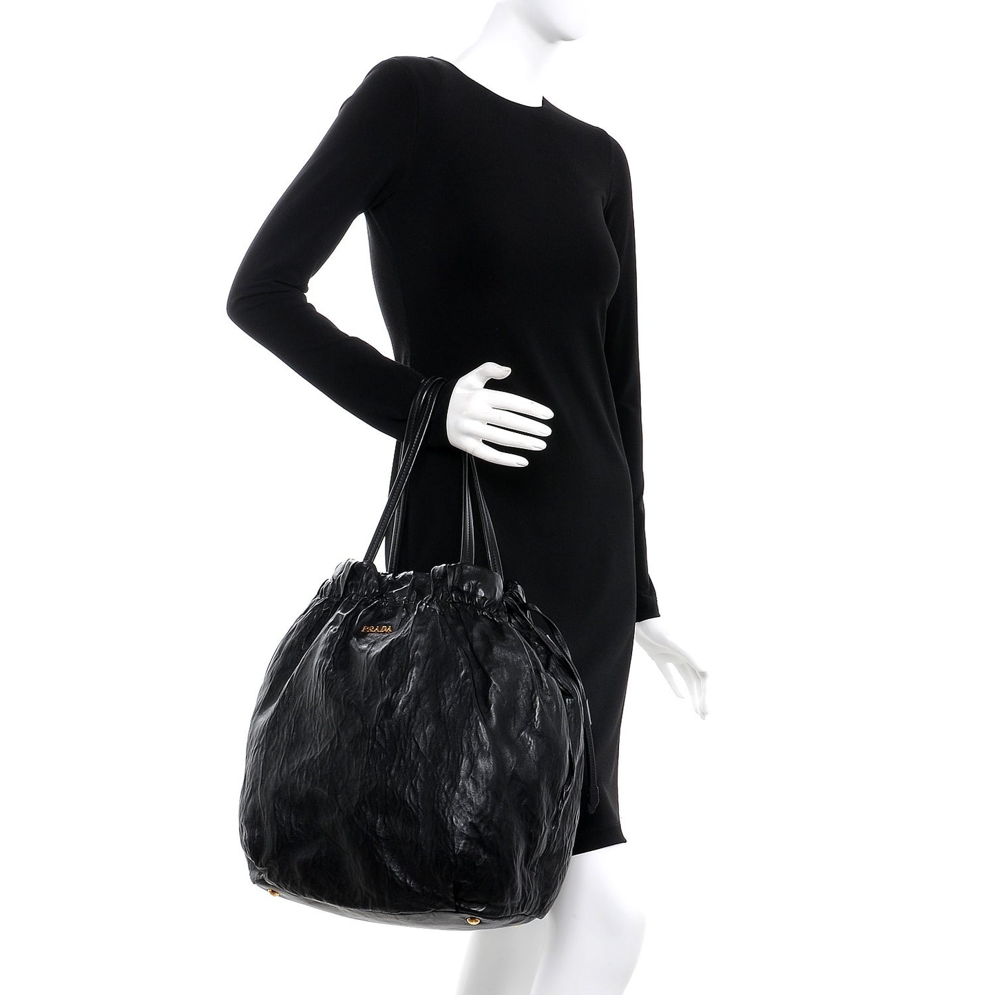 Nappa Antique Shoulder Bag Black