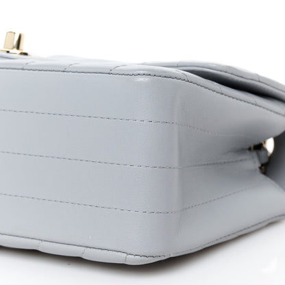 Chanel Lambskin Chevron Quilted Mini Rectangular Flap Grey 11 of 12