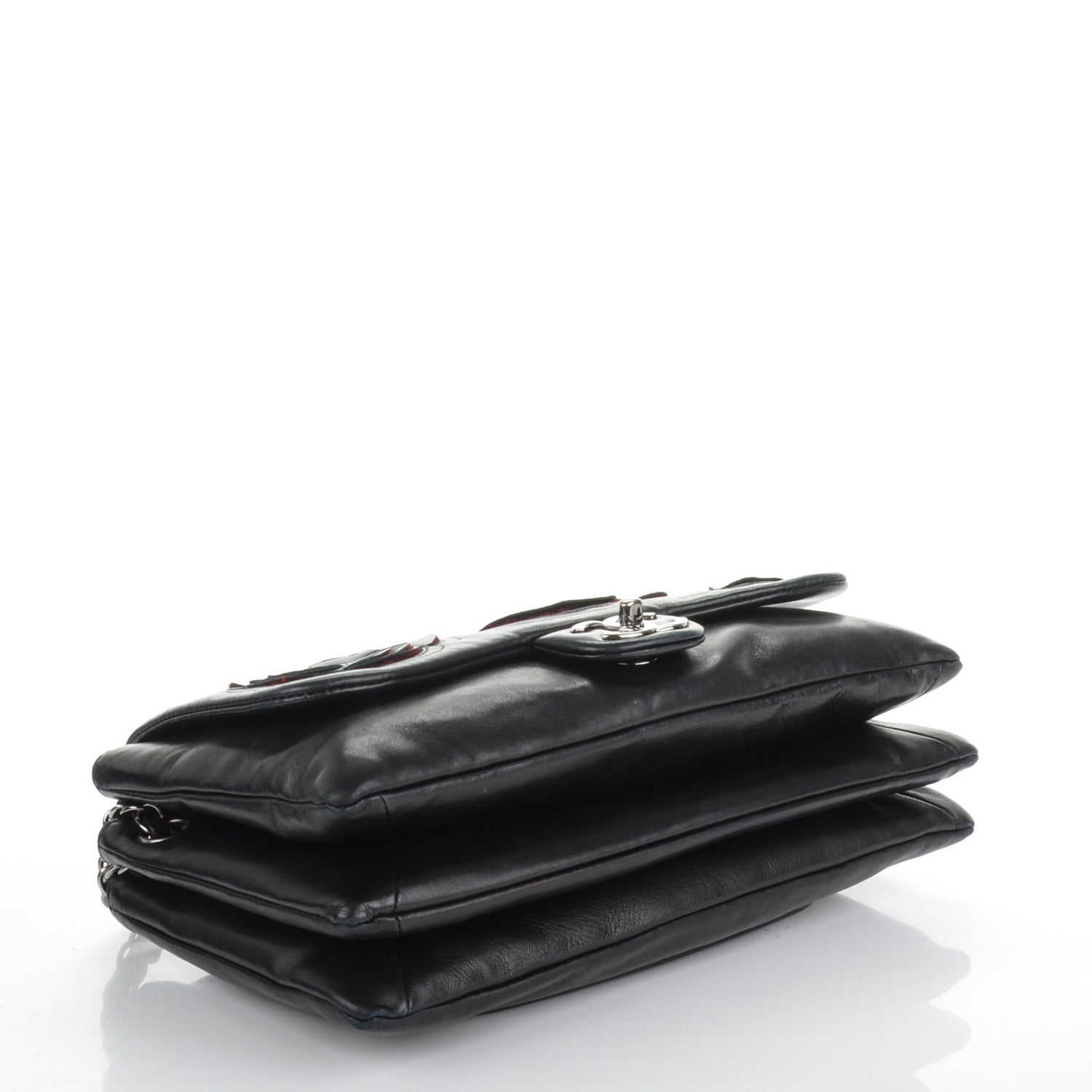 Chanel Lambskin Tweed Large Camellia Petals Flap Black 4 of 7