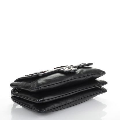 Chanel Lambskin Tweed Large Camellia Petals Flap Black 4 of 7