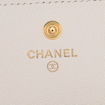 Chanel Caviar Quilted Enamel Coco Casino Flap Card Holder Wallet White 6 of 14