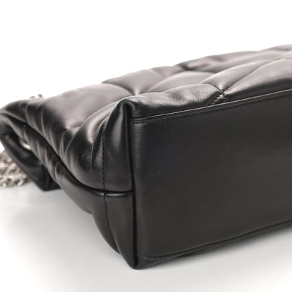 Saint Laurent Lambskin Quilted Small Loulou Puffer Monogram Chain Satchel Black 9 of 10