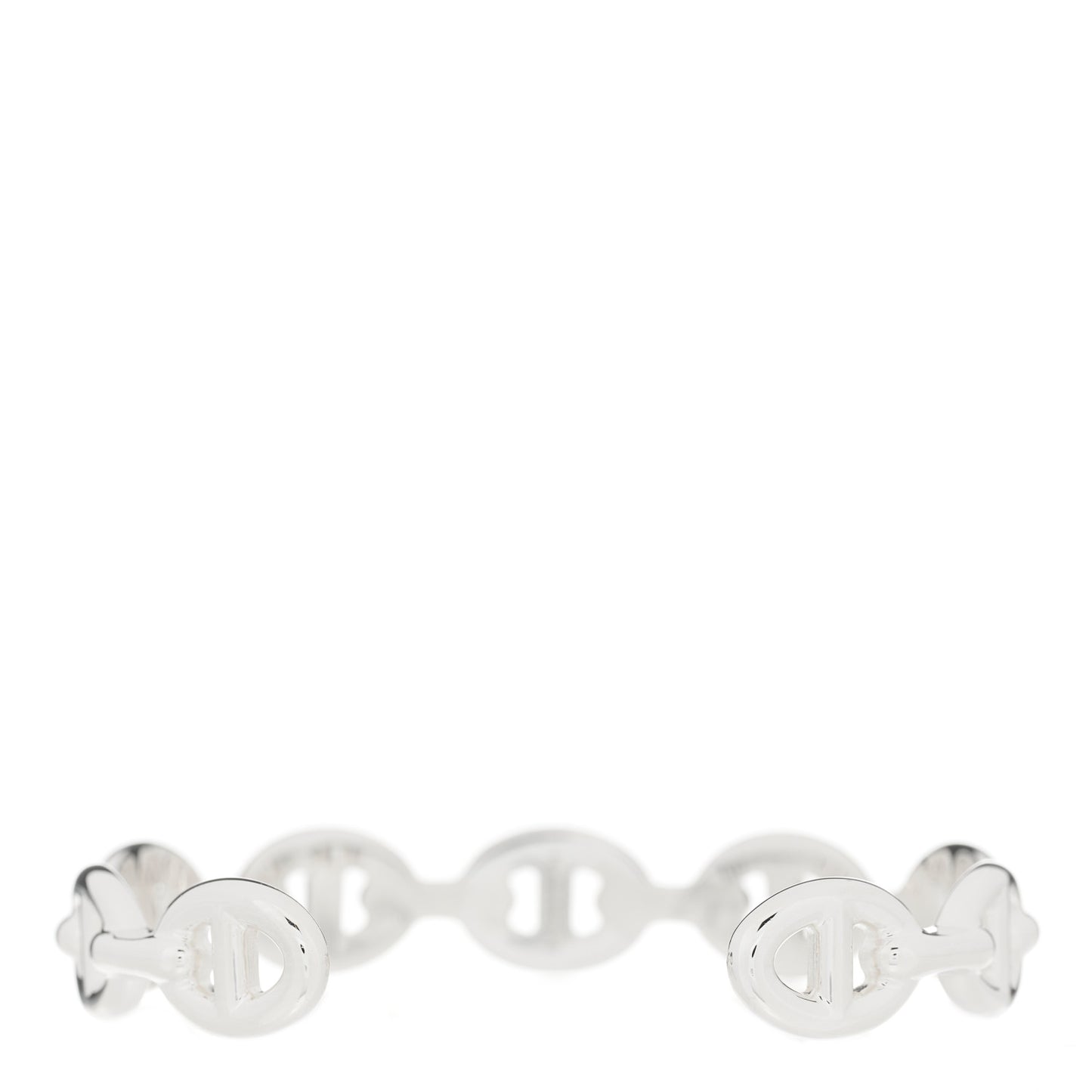 Sterling Silver MM Chaine d'Ancre Enchainee Cuff Bracelet SH