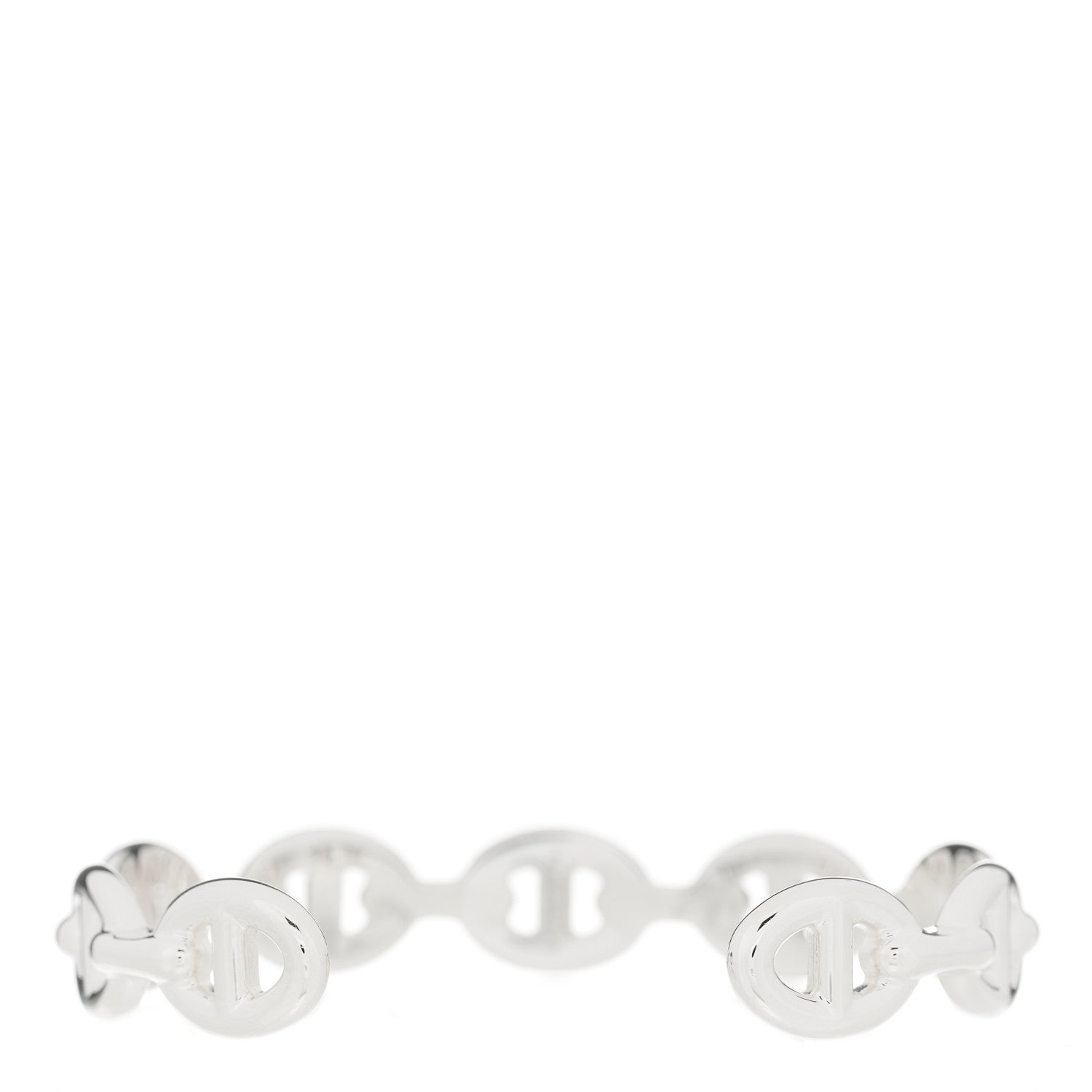 Hermes Sterling Silver MM Chaine d'Ancre Enchainee Cuff Bracelet SH 2 of 4
